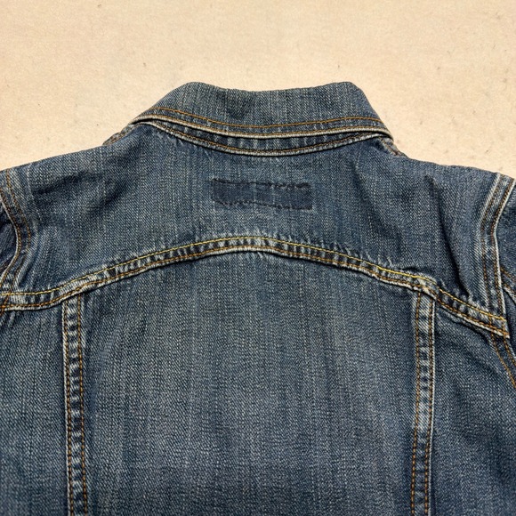 Juicy Couture Jeans Glamorous USA Women's Denim Heart Moto Jacket Y2K Size Small - Picture 16 of 16